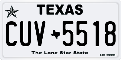 TX license plate CUV5518