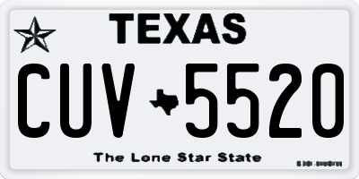 TX license plate CUV5520