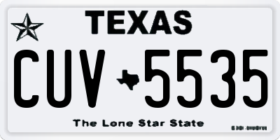 TX license plate CUV5535