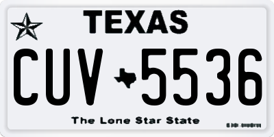 TX license plate CUV5536
