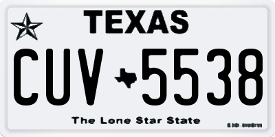 TX license plate CUV5538