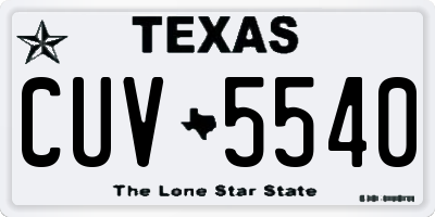 TX license plate CUV5540