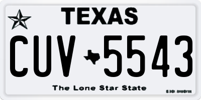 TX license plate CUV5543