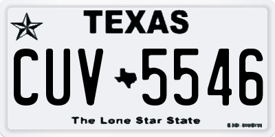 TX license plate CUV5546