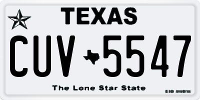 TX license plate CUV5547
