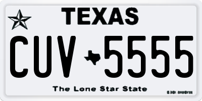 TX license plate CUV5555