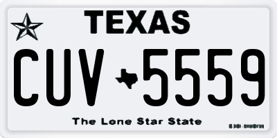 TX license plate CUV5559