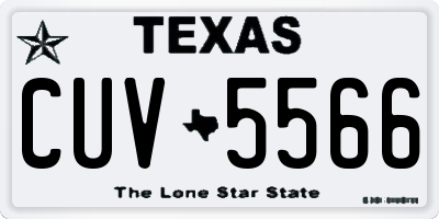 TX license plate CUV5566