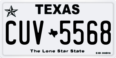 TX license plate CUV5568