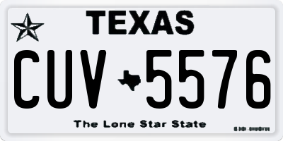 TX license plate CUV5576