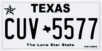 TX license plate CUV5577