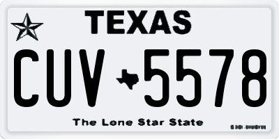TX license plate CUV5578