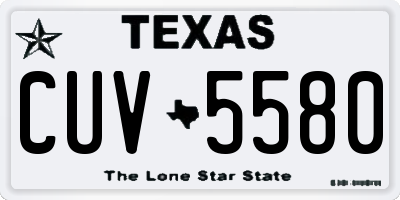 TX license plate CUV5580