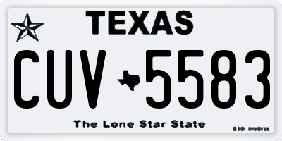 TX license plate CUV5583