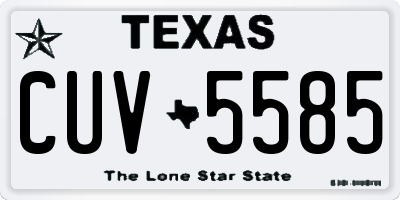 TX license plate CUV5585