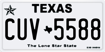 TX license plate CUV5588