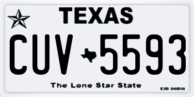TX license plate CUV5593