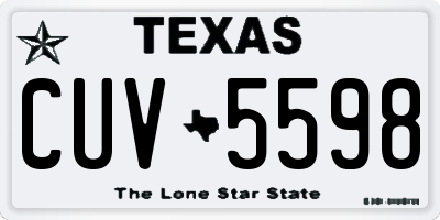 TX license plate CUV5598