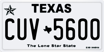 TX license plate CUV5600