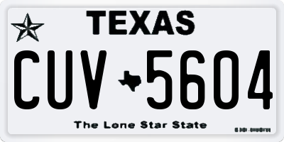 TX license plate CUV5604