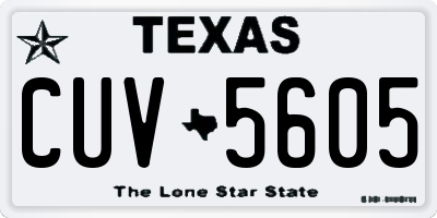 TX license plate CUV5605