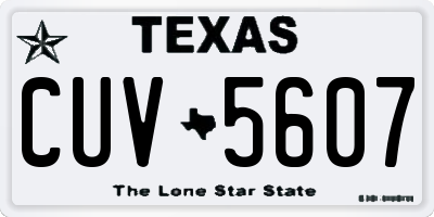 TX license plate CUV5607