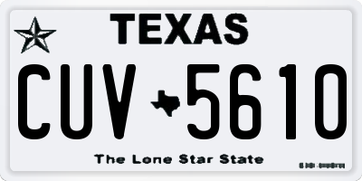 TX license plate CUV5610