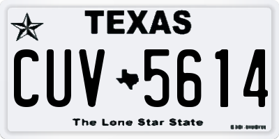 TX license plate CUV5614