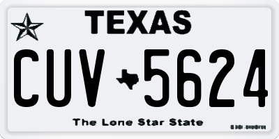TX license plate CUV5624