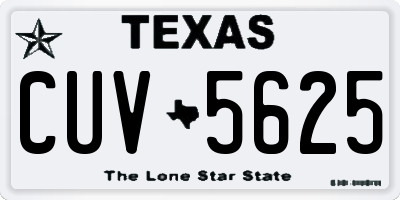 TX license plate CUV5625