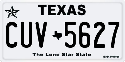 TX license plate CUV5627