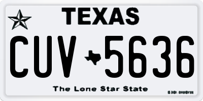 TX license plate CUV5636