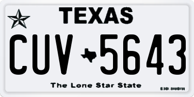 TX license plate CUV5643