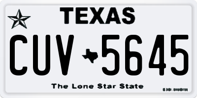 TX license plate CUV5645
