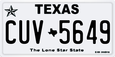 TX license plate CUV5649