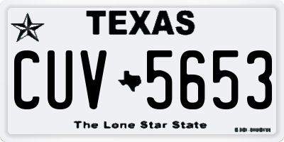 TX license plate CUV5653