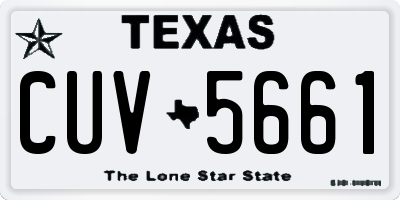 TX license plate CUV5661