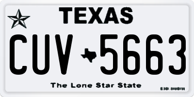 TX license plate CUV5663