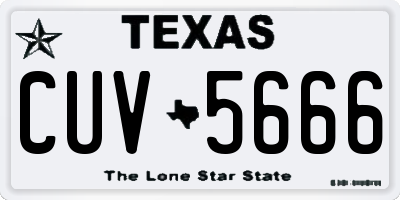 TX license plate CUV5666
