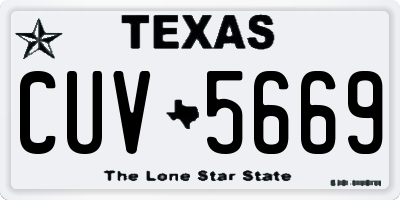 TX license plate CUV5669