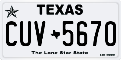 TX license plate CUV5670