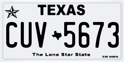 TX license plate CUV5673