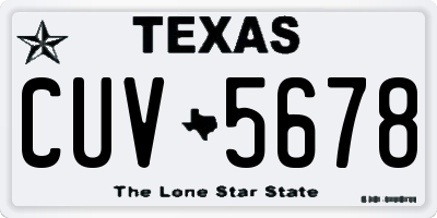 TX license plate CUV5678