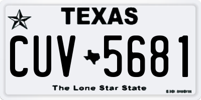 TX license plate CUV5681