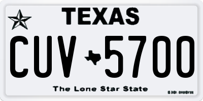 TX license plate CUV5700