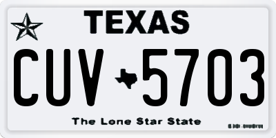TX license plate CUV5703