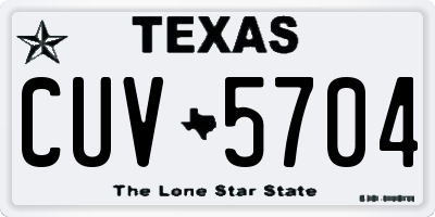 TX license plate CUV5704