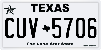 TX license plate CUV5706