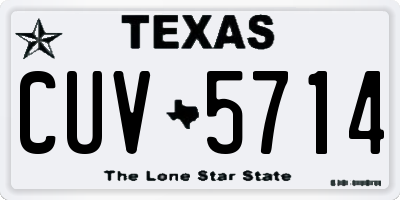 TX license plate CUV5714
