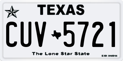 TX license plate CUV5721